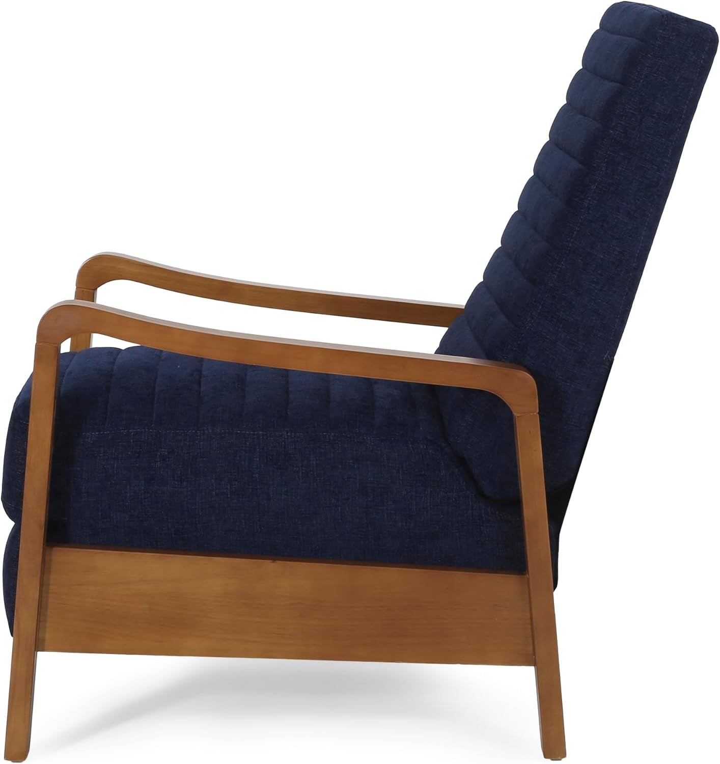 Navy Blue Mid Century Modern Push Back Recliner Chair