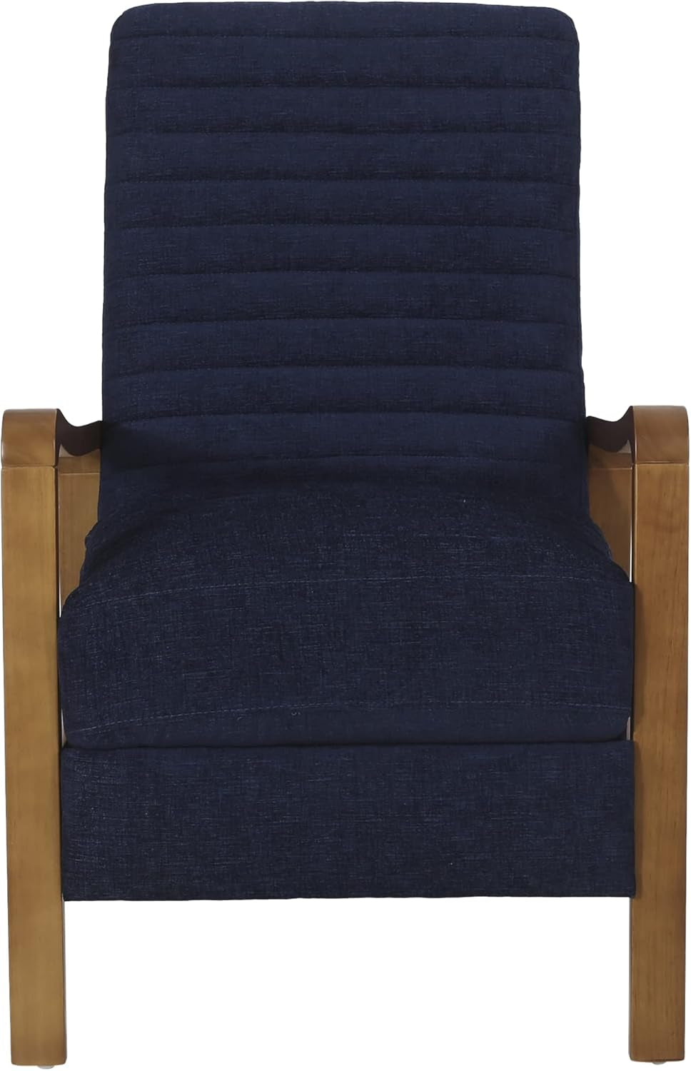 Navy Blue Mid Century Modern Push Back Recliner Chair