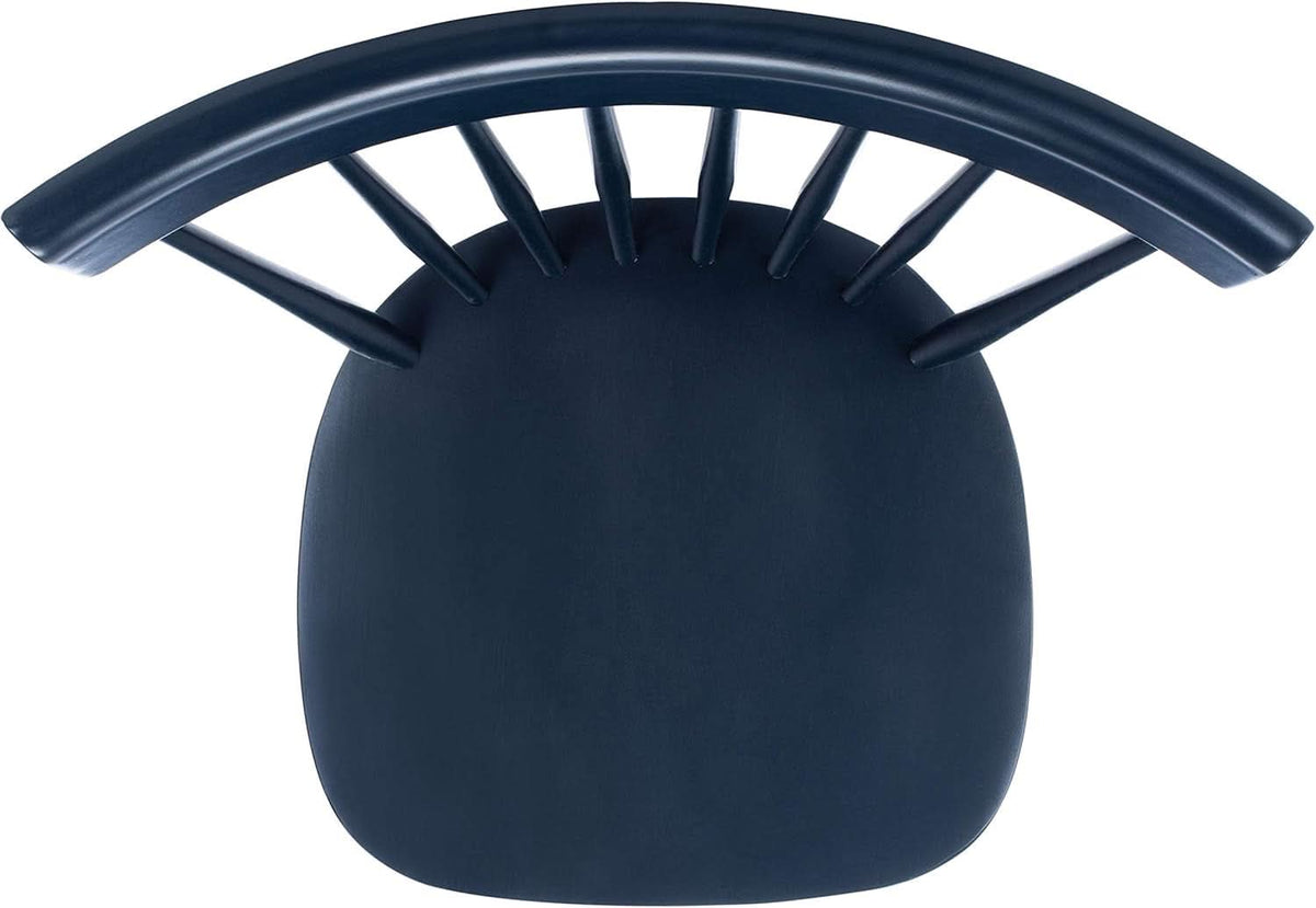 Navy Blue Windsor Spindle Solid Wood Dining Chair Set Of 2