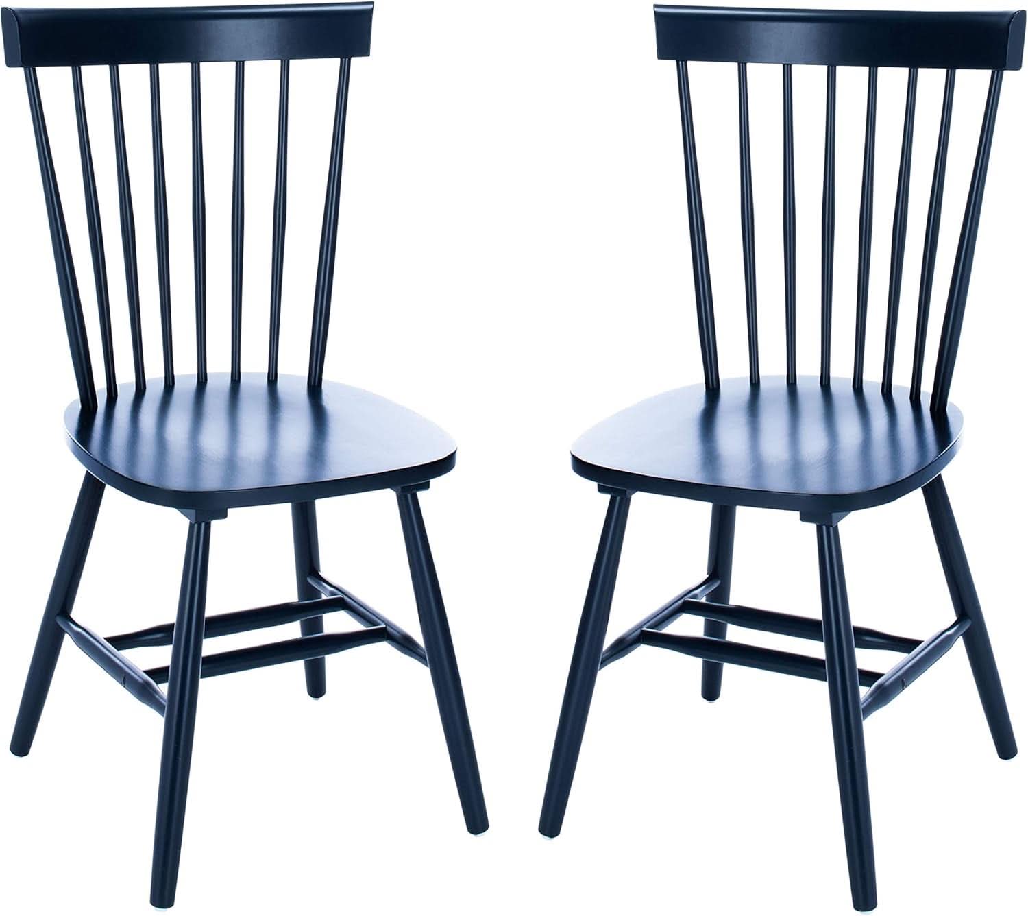 Navy Blue Windsor Spindle Solid Wood Dining Chair Set Of 2