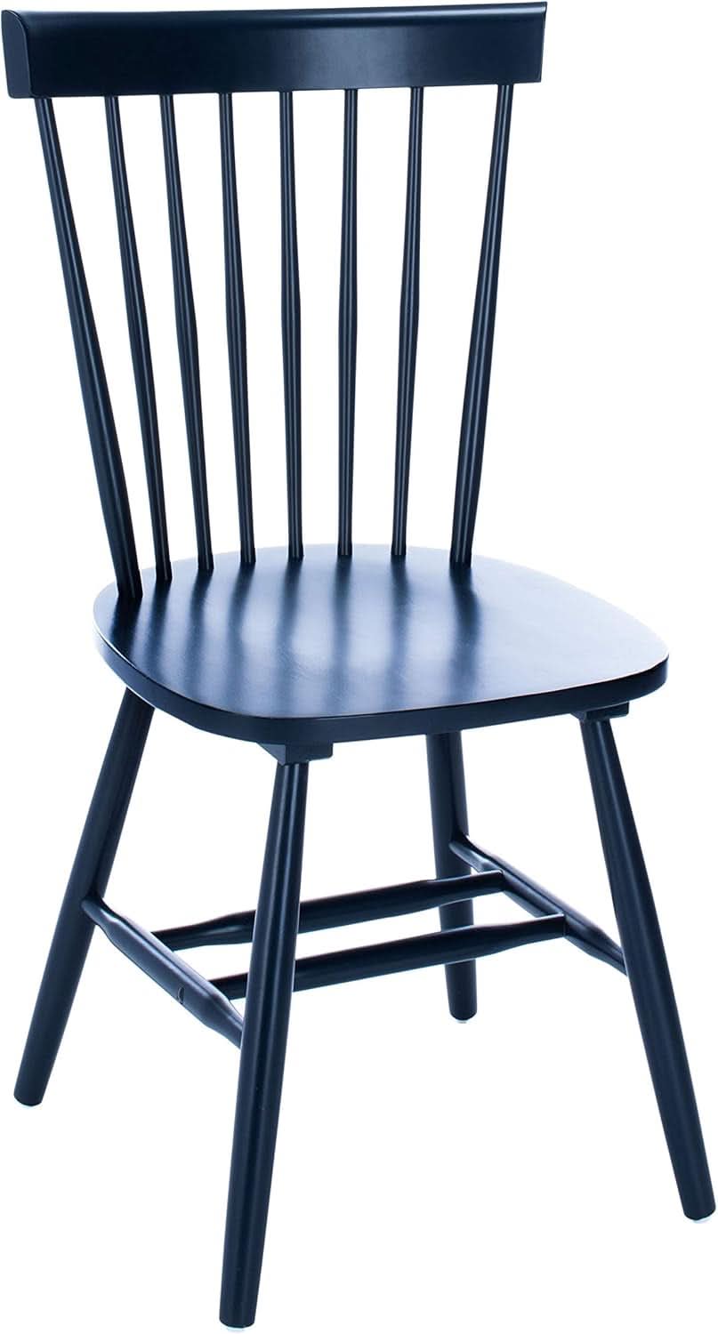 Navy Blue Windsor Spindle Solid Wood Dining Chair Set Of 2