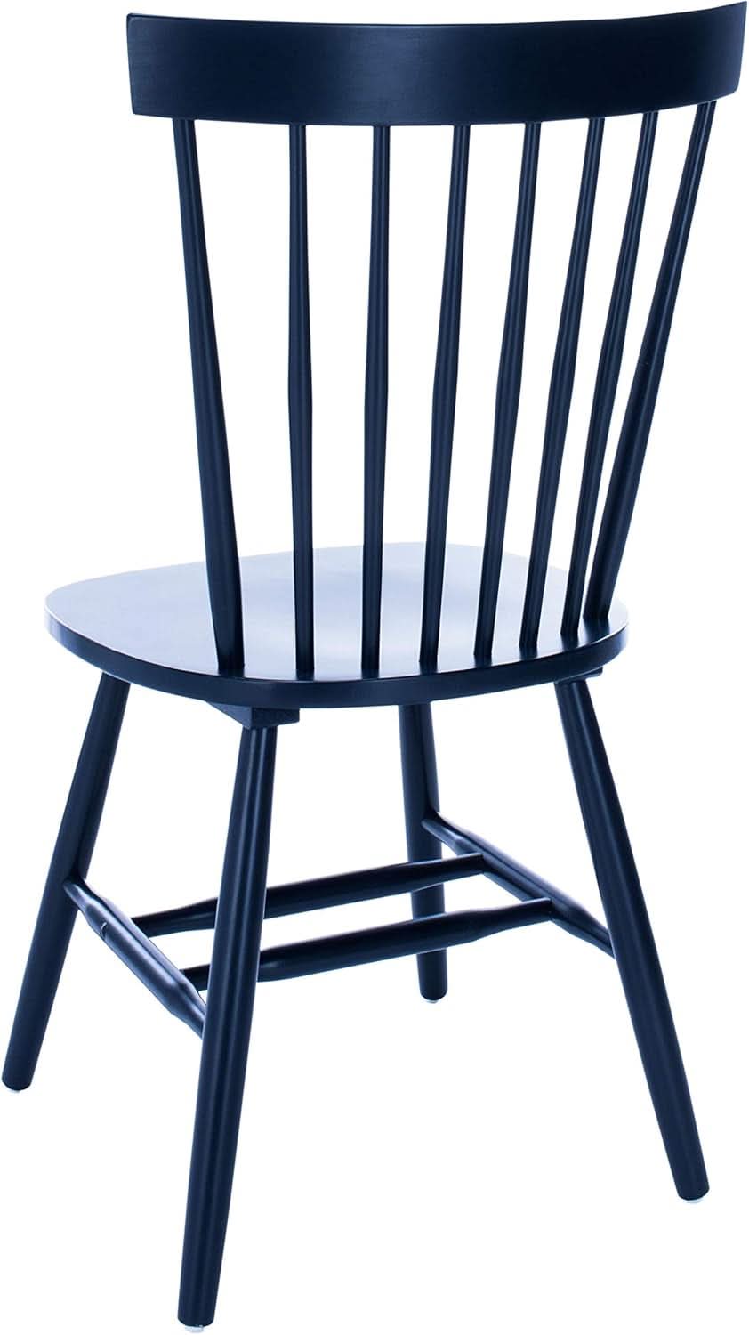 Navy Blue Windsor Spindle Solid Wood Dining Chair Set Of 2