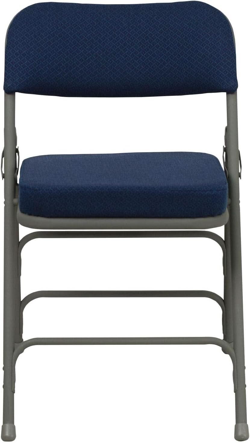 Navy Cushioned Metal Folding Chairs Set of 2 for Events