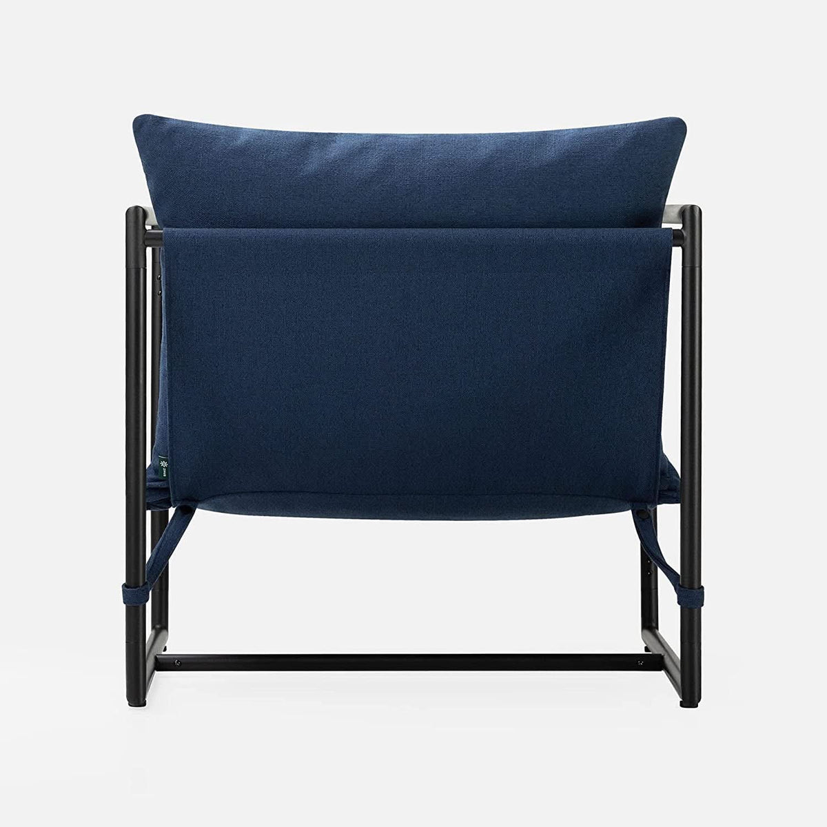 Navy Metal Armchair With Shredded Foam Cushioning Comfort