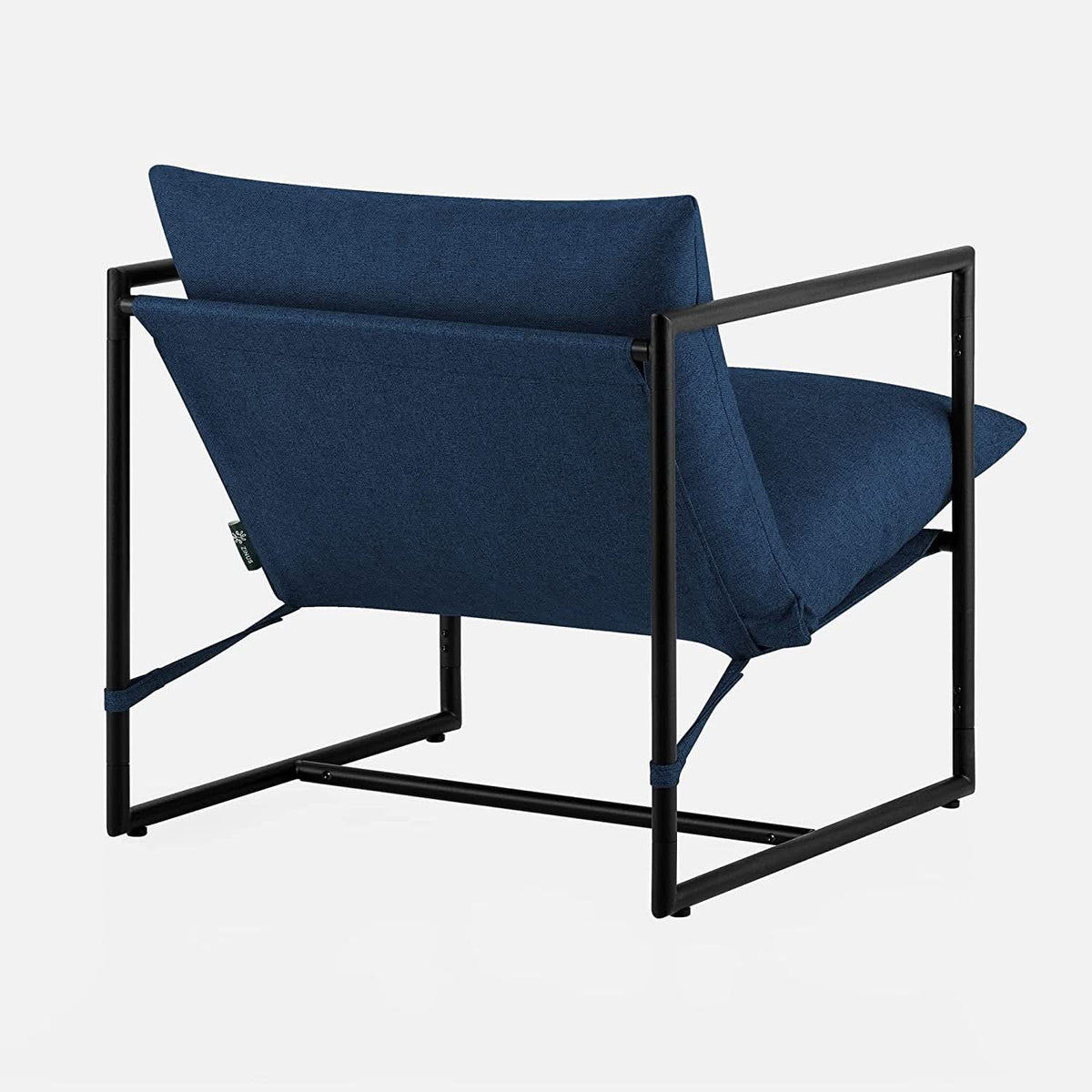 Navy Metal Armchair With Shredded Foam Cushioning Comfort