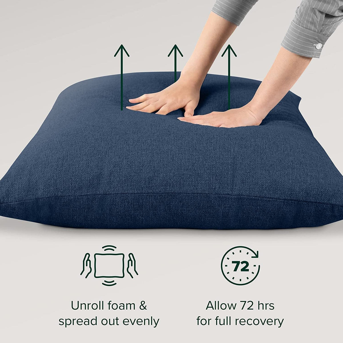 Navy Metal Armchair With Shredded Foam Cushioning Comfort