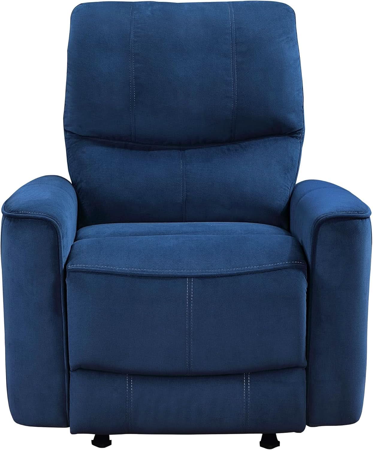 Navy Velvet Power Recliner Chair for Living Room Theater
