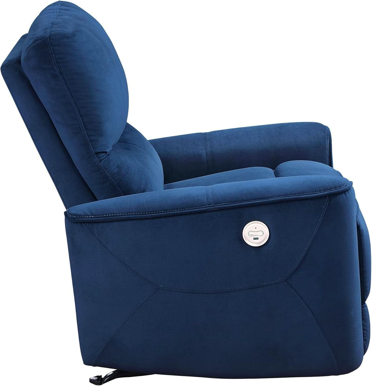 Navy Velvet Power Recliner Chair for Living Room Theater