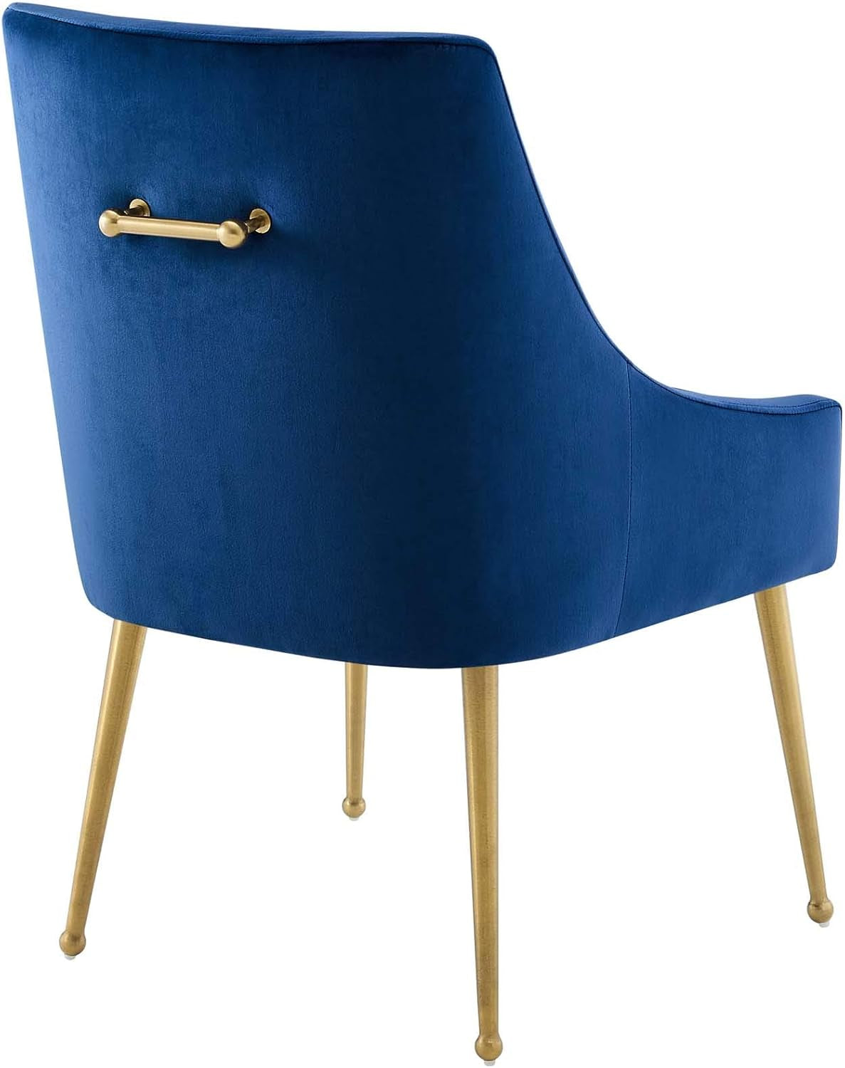 Navy Velvet Upholstered Dining Chair Retro Modern Design