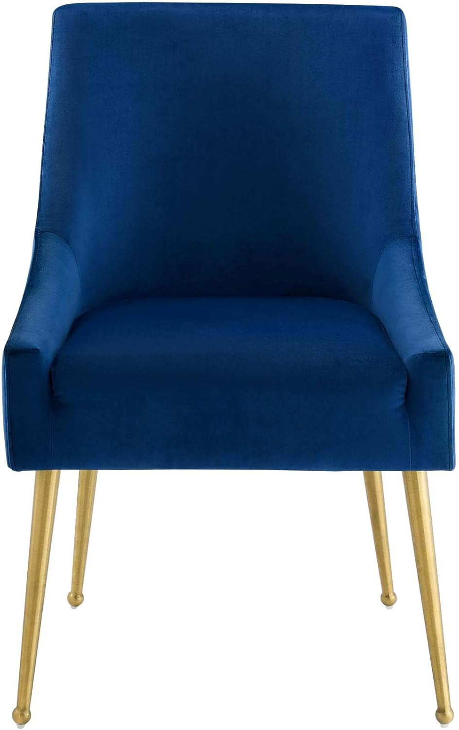 Navy Velvet Upholstered Dining Chair Retro Modern Design