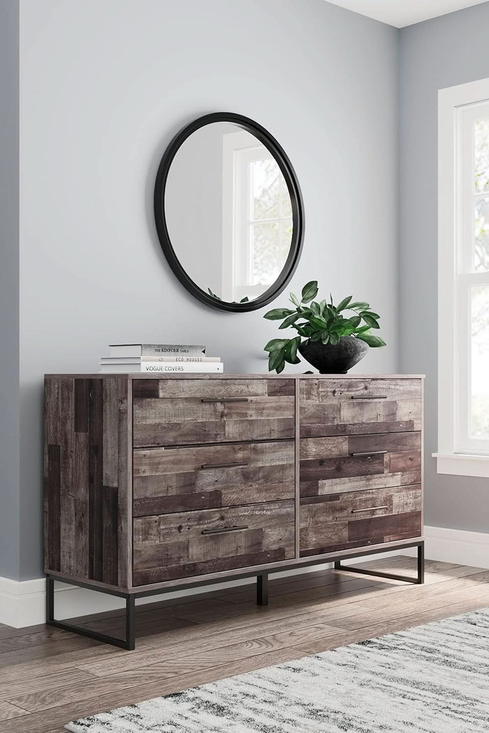 Neilsville 6 Drawer Dresser Dark Brown Engineered Wood