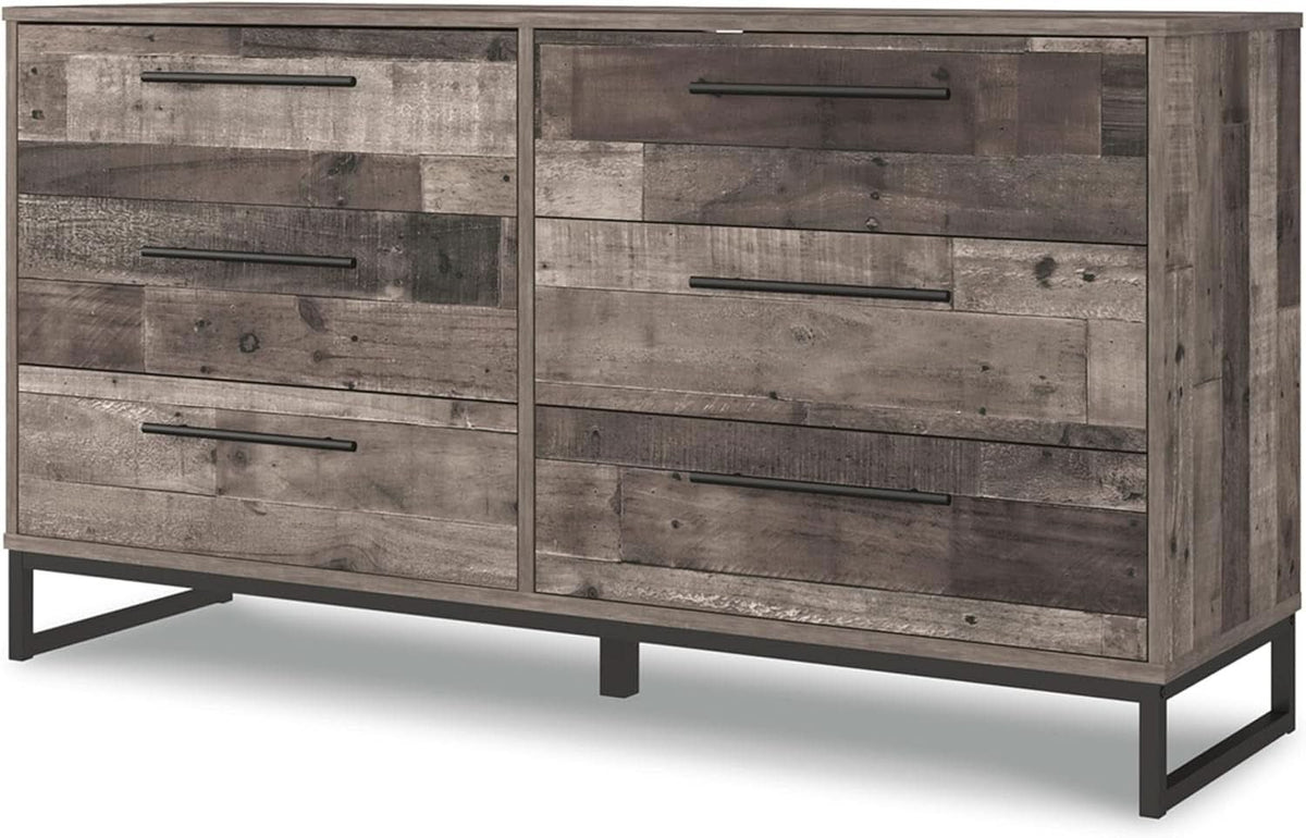Neilsville 6 Drawer Dresser Dark Brown Engineered Wood