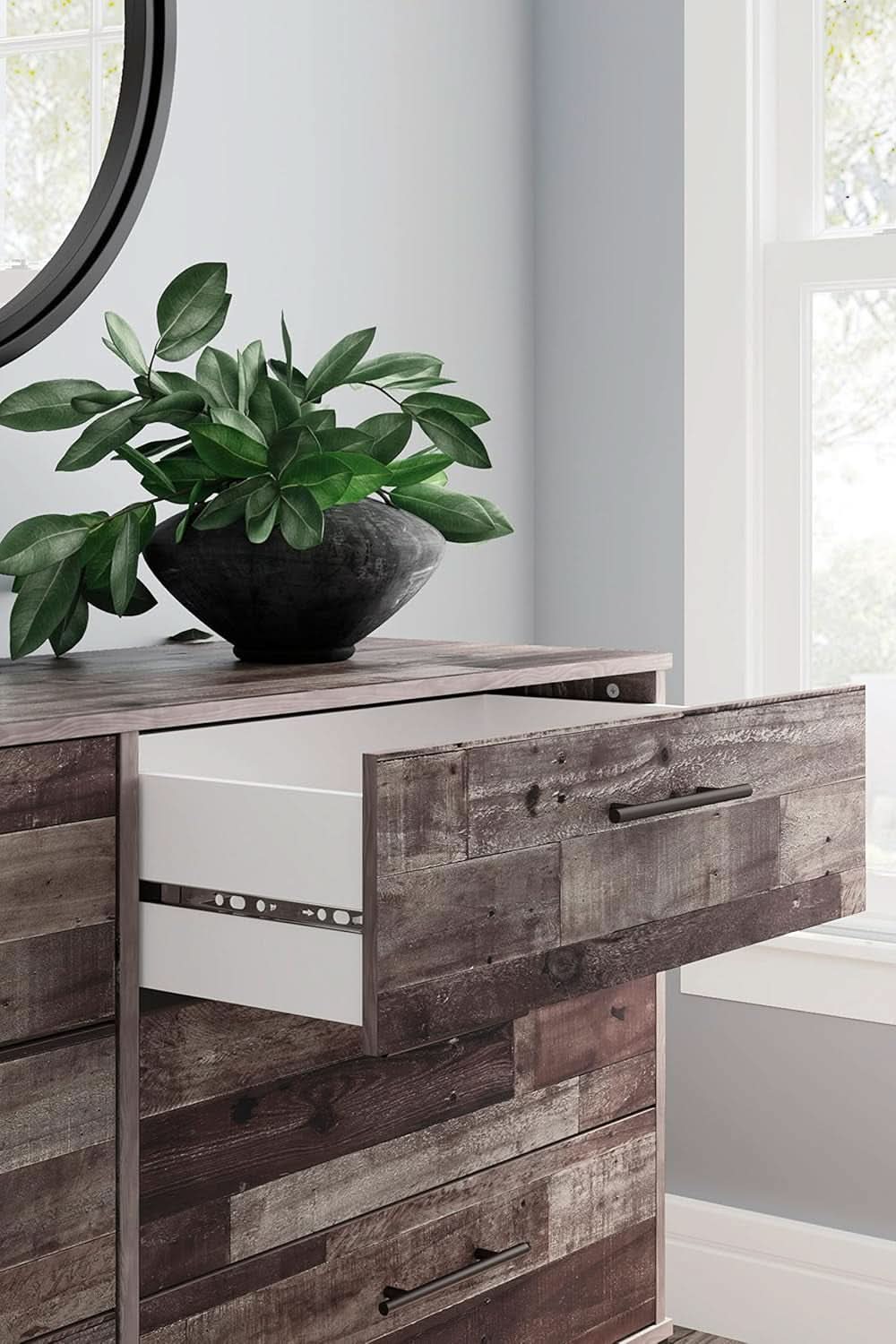 Neilsville 6 Drawer Dresser Dark Brown Engineered Wood