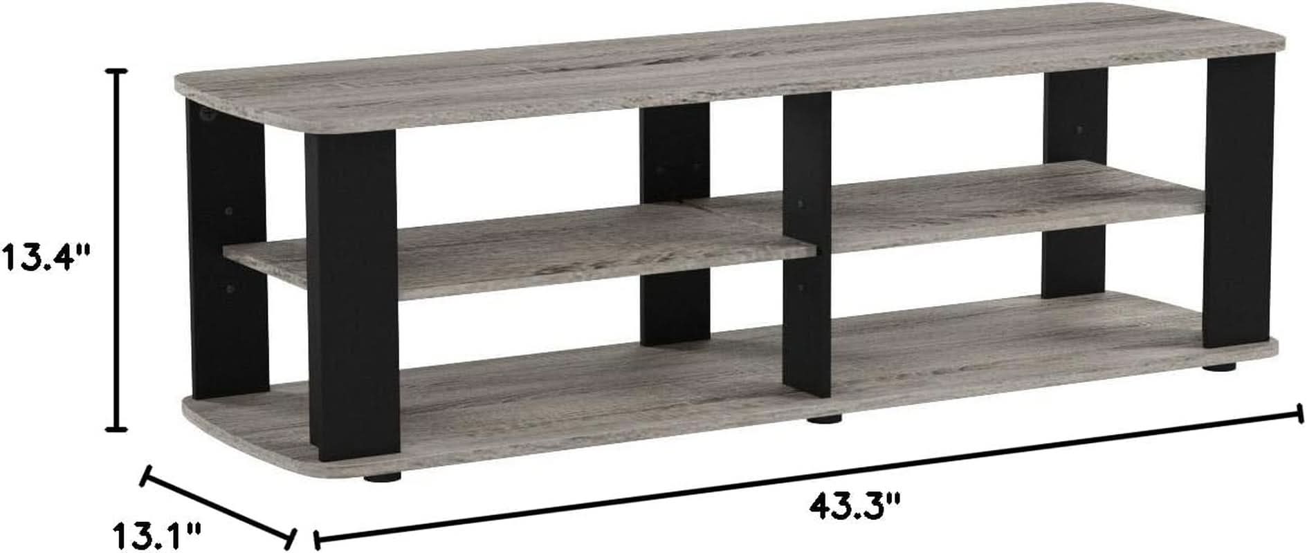 Nelly Entertainment Center TV Stand 43 Inch Wide Grey Black