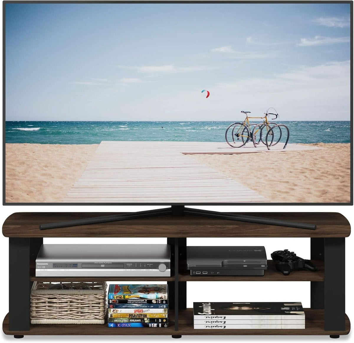 Nelly Entertainment Center TV Stand 43.3in Columbia Walnut
