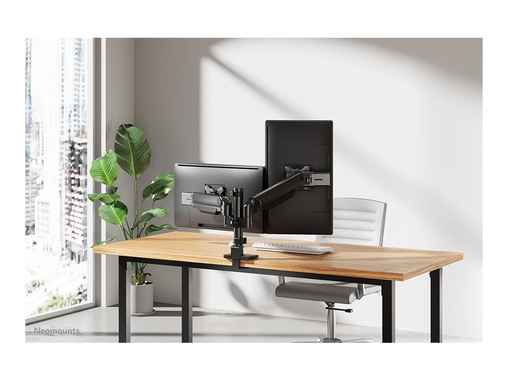 Neomounts NEXT One DS65S-950BL2 - Mounting kit (articulating arm) - full-motion - for 2 LCD displays - aluminum - black