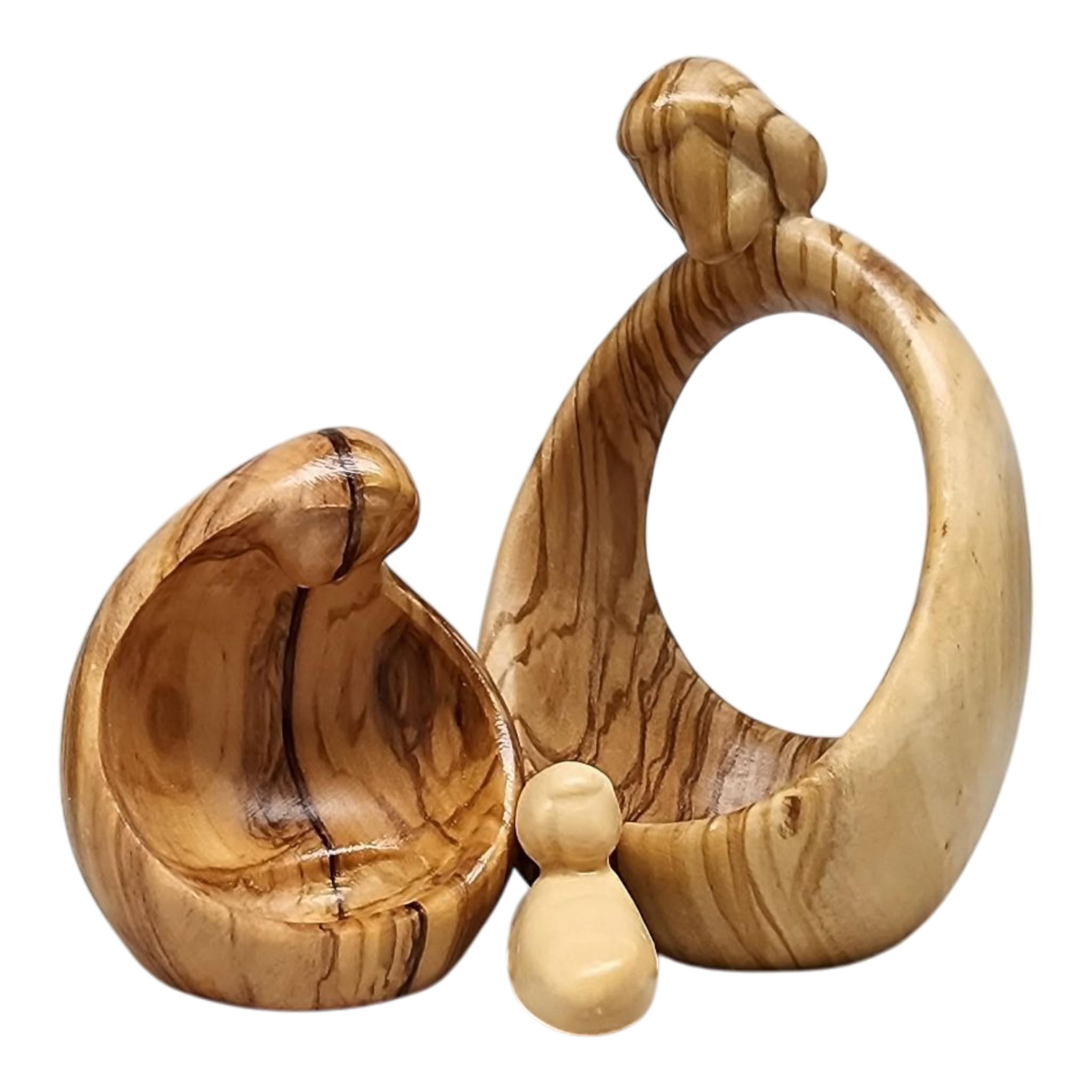 Nesting Style Holy Family Nesting Carved Nativity - Olive Wood - 4.5 Inch