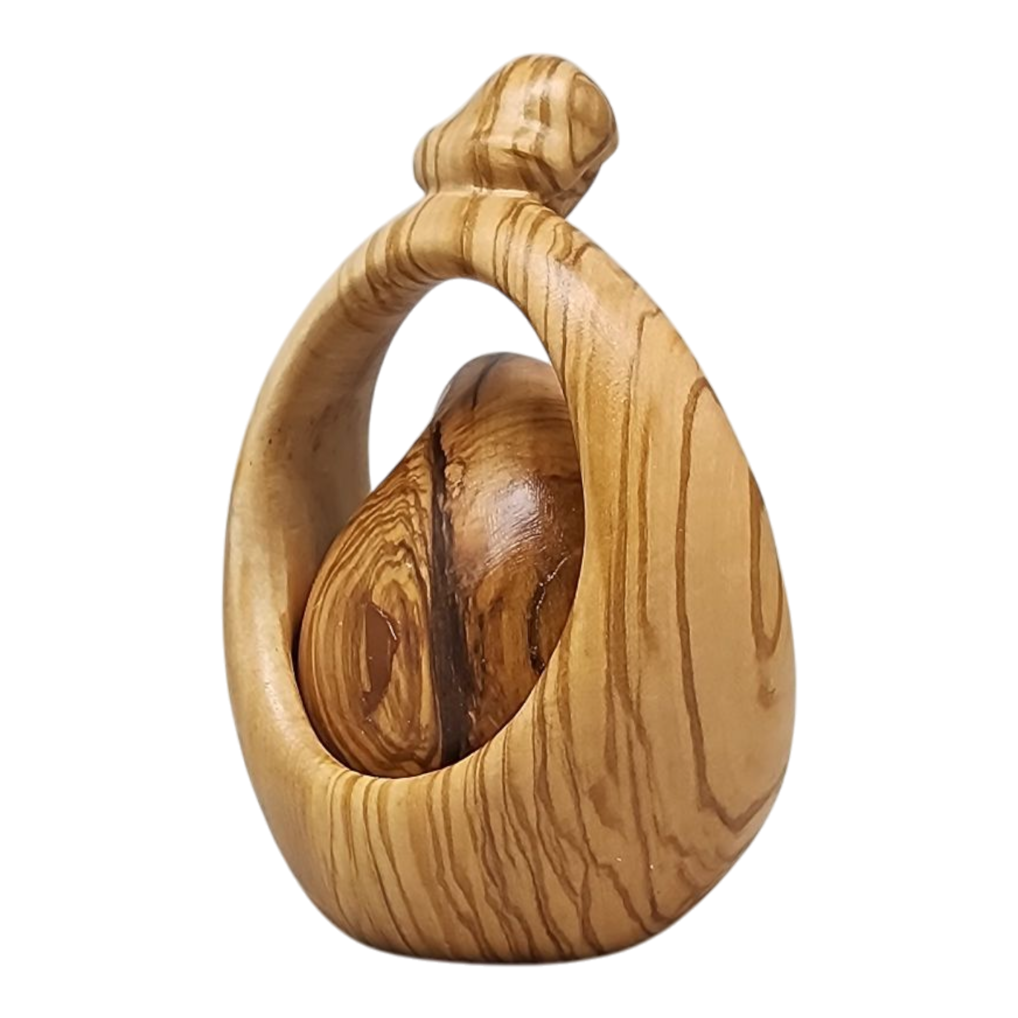 Nesting Style Holy Family Nesting Carved Nativity - Olive Wood - 4.5 Inch
