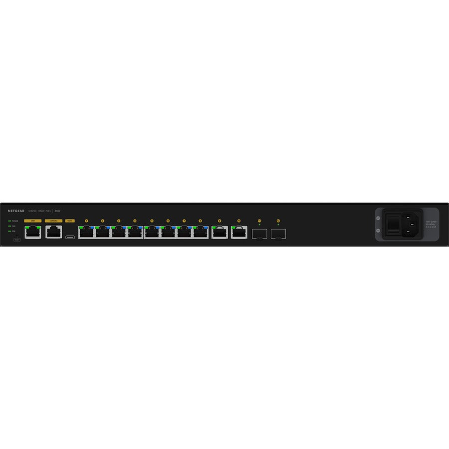 Netgear AV Line M4250-10G2F-PoE+ 8x1G PoE+ 125W 2x1G and 2xSFP Managed Switch (GSM4212P) GSM4212P-100NAS