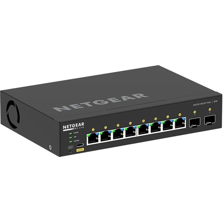 Netgear M4250 GSM4210PX - 8-Port Gigabit PoE+ AV Switch | TecISoft GSM4210PX-100NAS