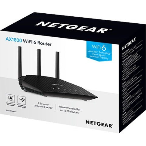 Netgear RAX10 Wi-Fi 6 IEEE 802.11ax Ethernet Wireless Router RAX10-100NAS