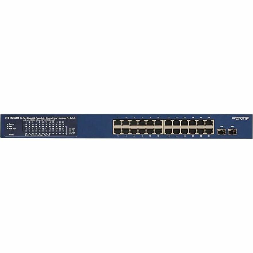 Netgear Smart GS724TPP Ethernet Switch - 24 Ports - Manageable - Gigabit Ethernet - 10/100
