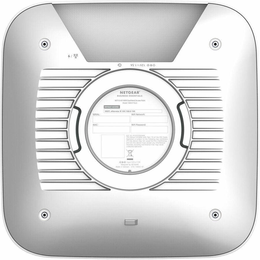 Netgear WAX214v2 Dual Band IEEE 802.11 a/b/g/n/ac/ax/e 1.80 Gbit/s Wireless Access Point -
