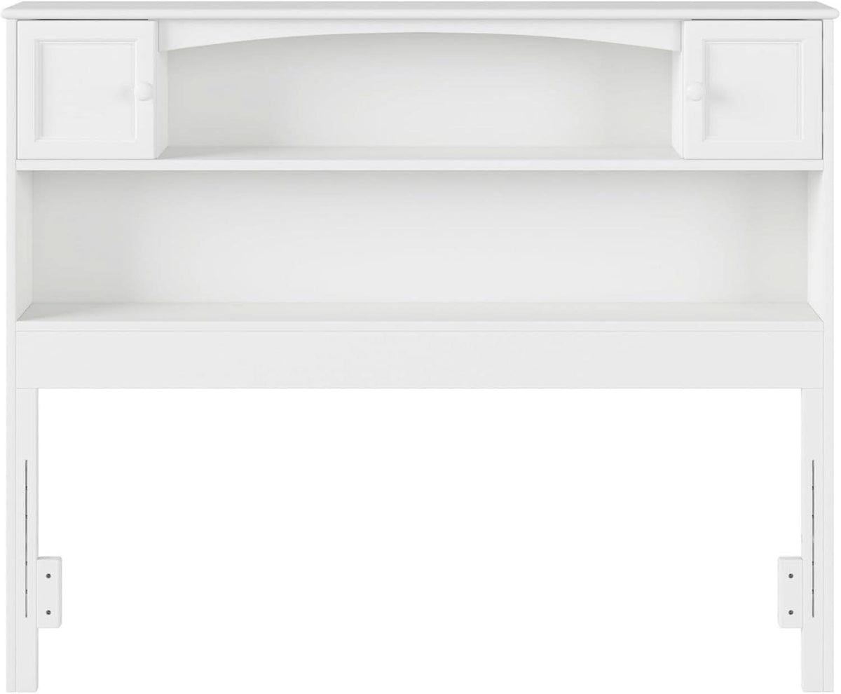 Newport Full Size Bookcase Headboard With Charger White