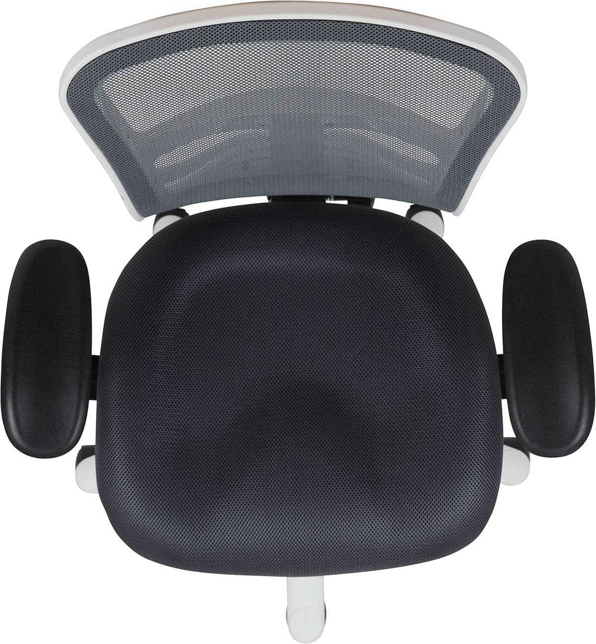 Nicholas Gray And White Mesh Mid Back Swivel Office Chair With Adjustable Lumbar