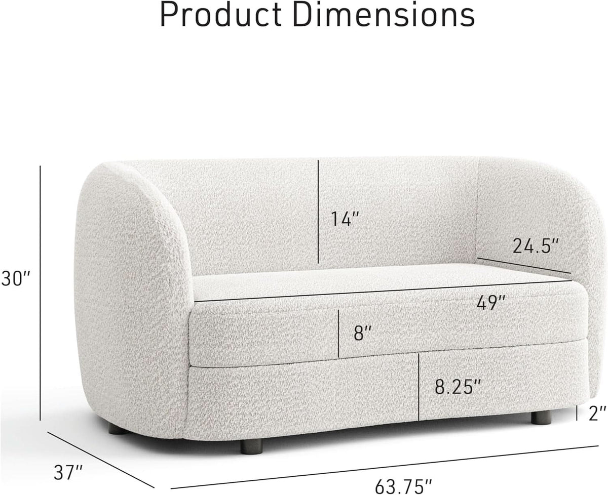 Nimiane Boucle 3 Piece Sofa Set Off White Modern Collection