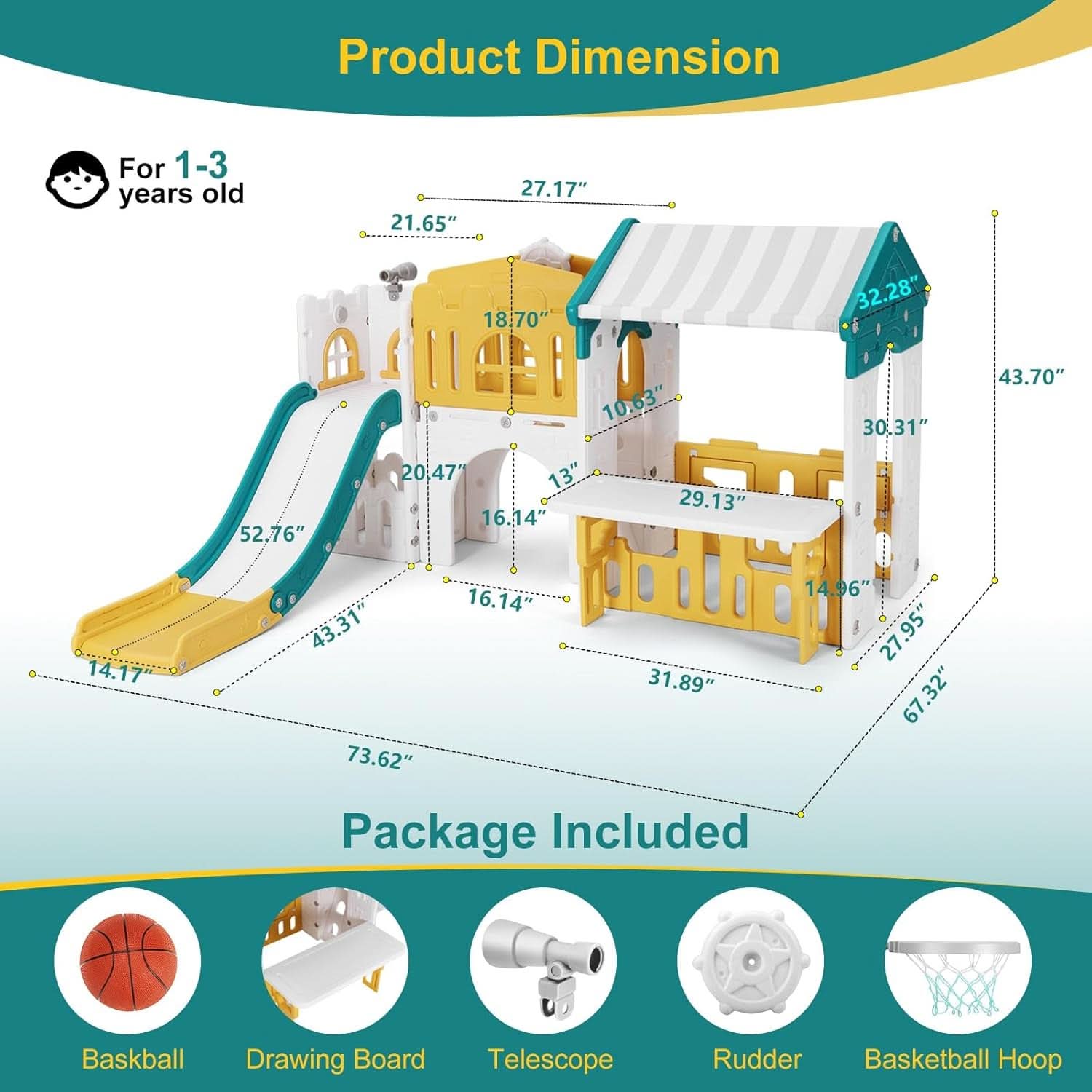 Nine In One Toddler Sliding Playground OutdoorPlayset