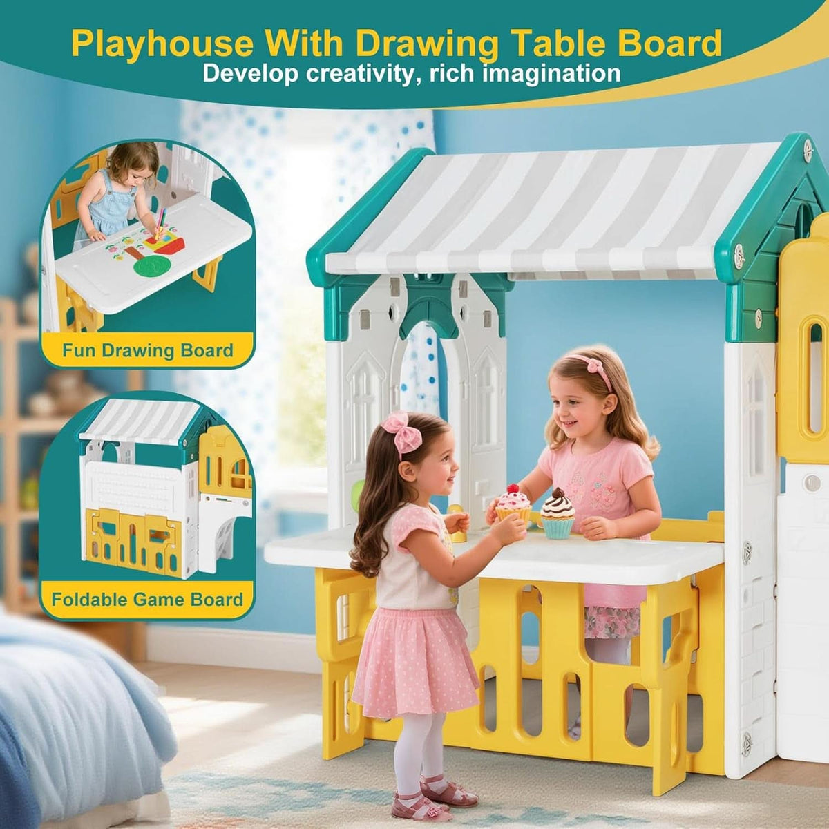 Nine In One Toddler Sliding Playground OutdoorPlayset