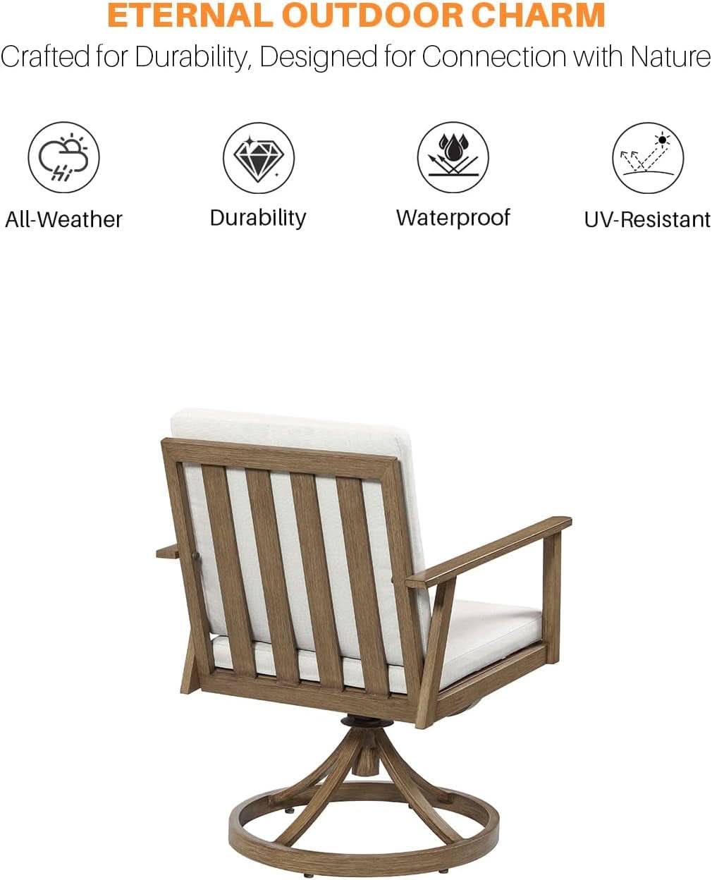 Nine Piece Outdoor Patio Dining Set with Swivel Chairs