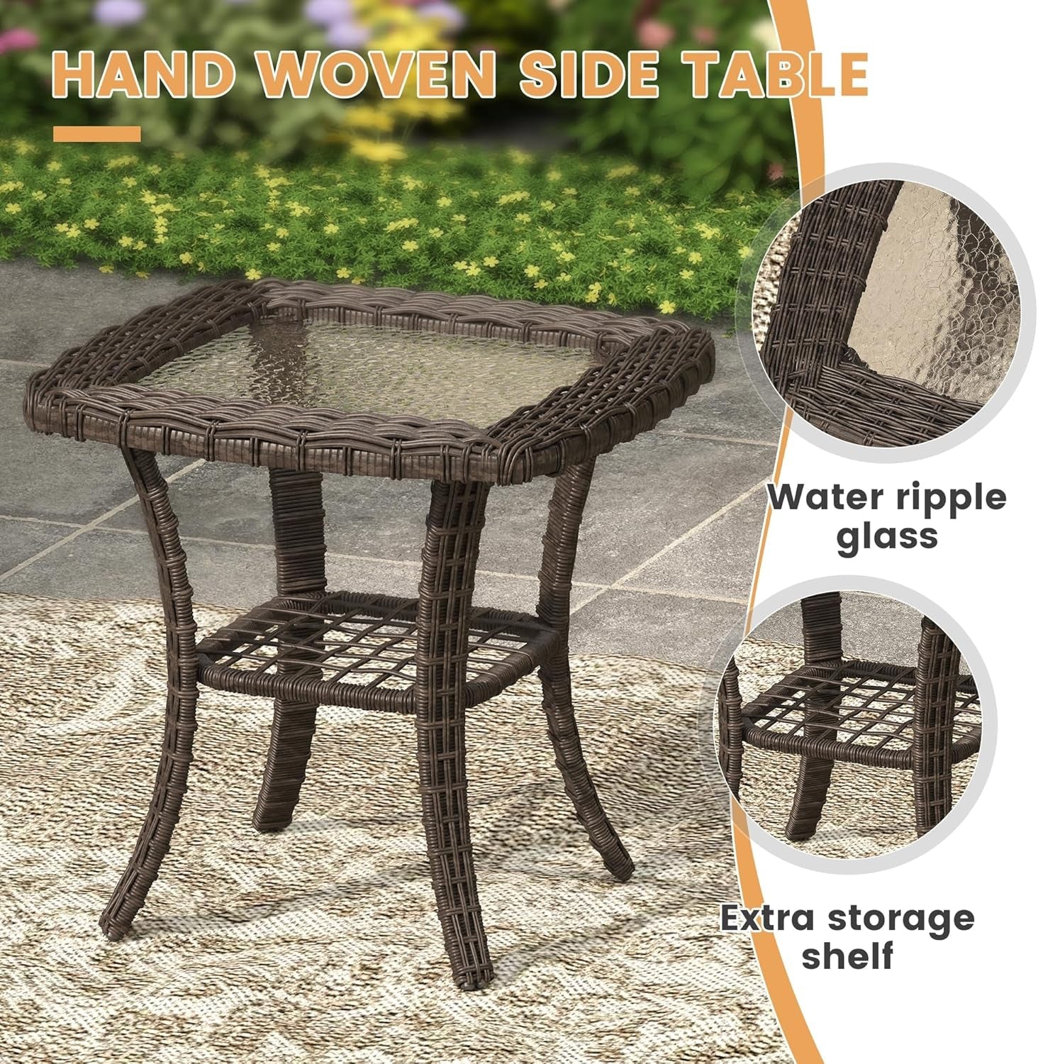 Nine Piece Outdoor Patio Furniture Wicker Conversation Set