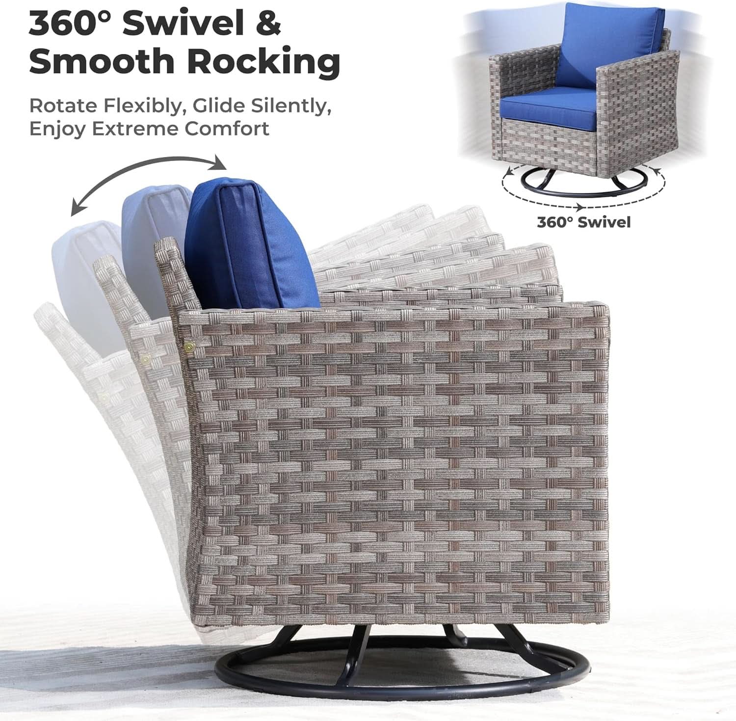 Nine Piece Outdoor Wicker Sofa Set With Fire Pit
