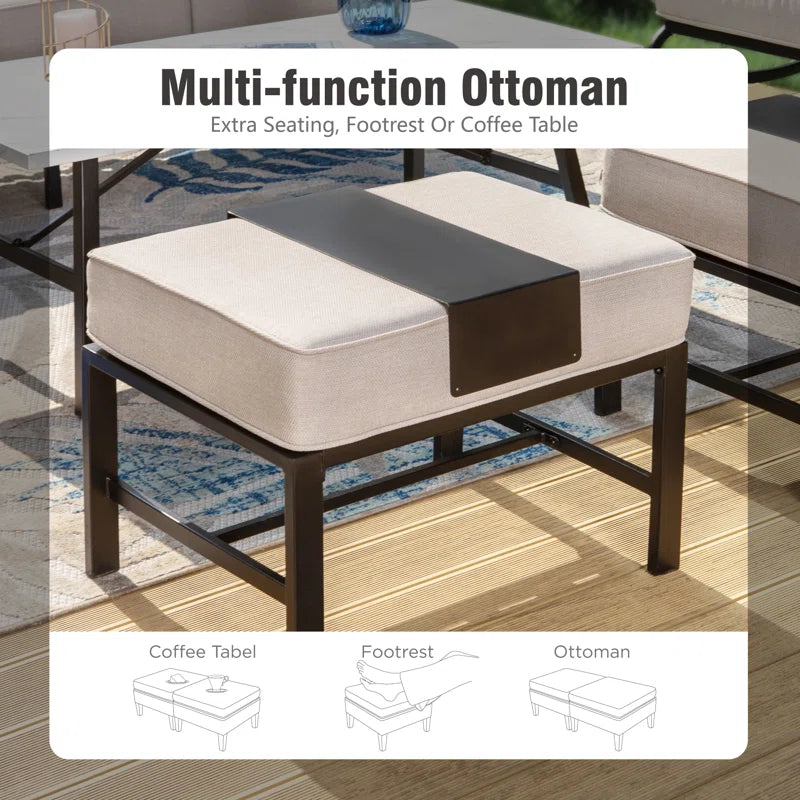 Nine Seat Patio Set With Swivel Chairs And Optional Firepit