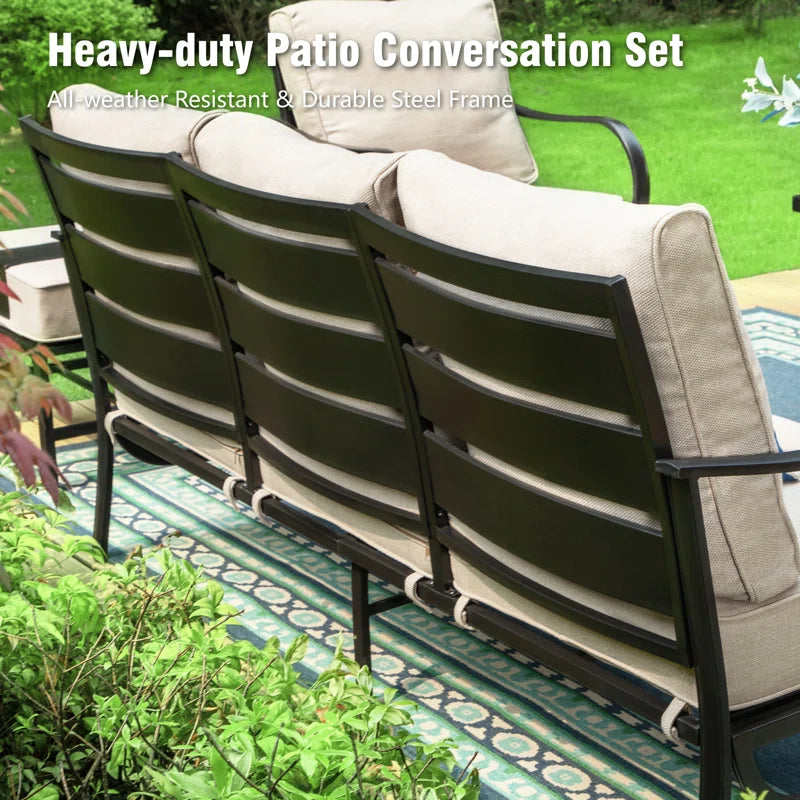 Nine Seat Patio Set With Swivel Chairs And Optional Firepit