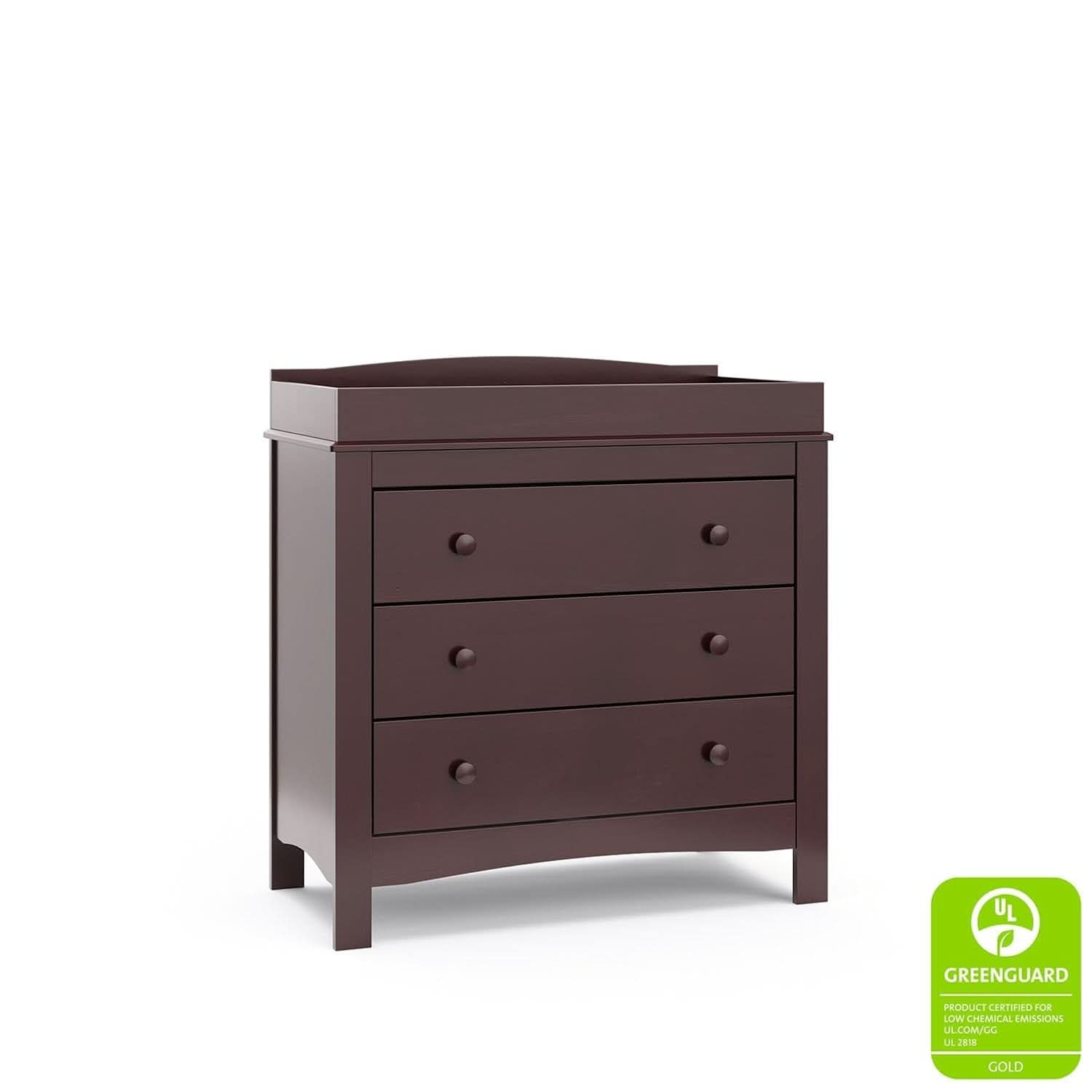 Noah 3 Drawer Dresser With Changing Top Espresso Finish