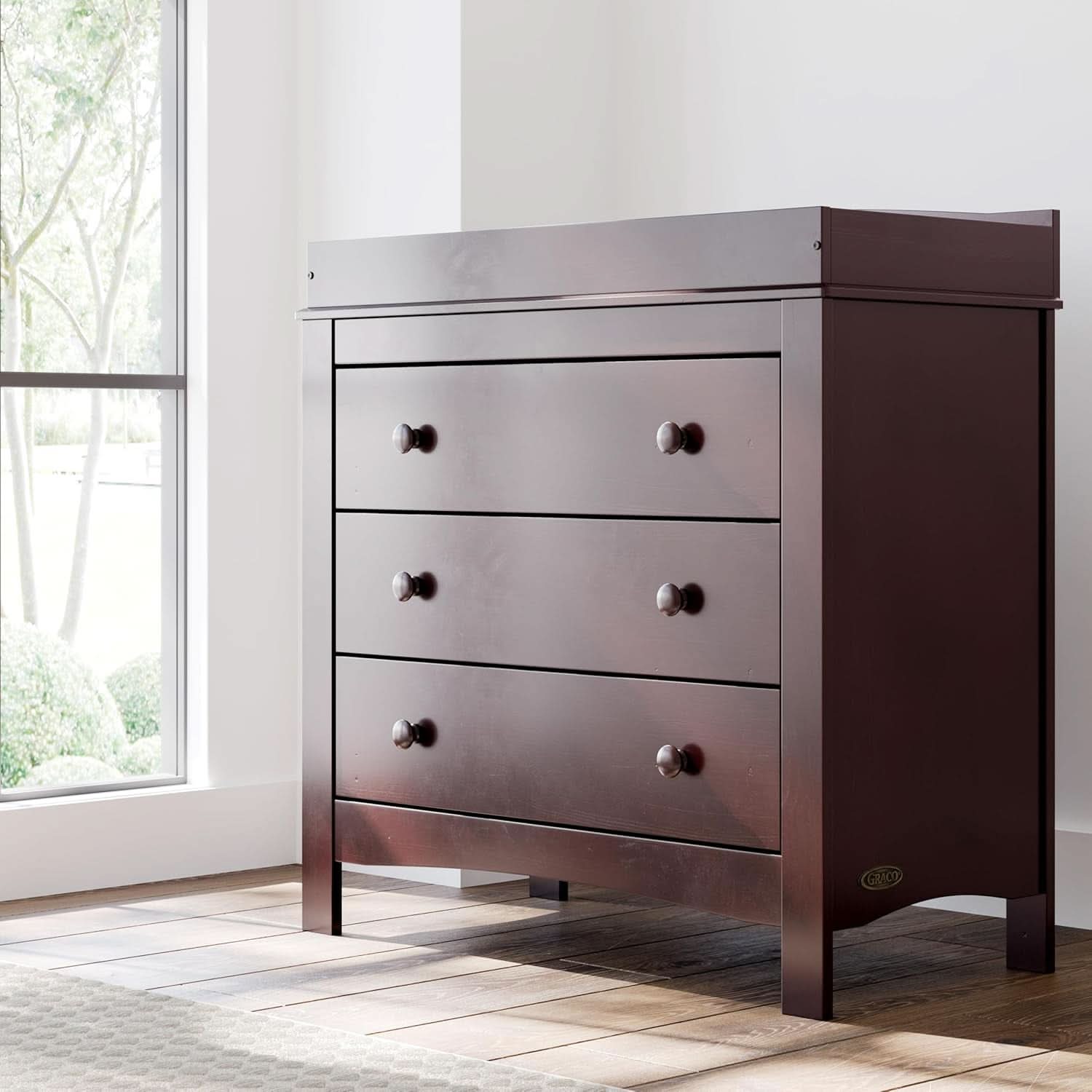 Noah 3 Drawer Dresser With Changing Top Espresso Finish
