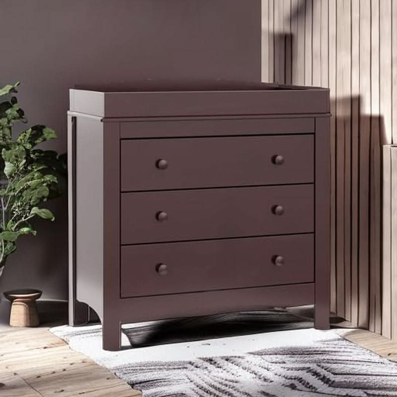 Noah 3 Drawer Dresser With Changing Top Espresso Finish