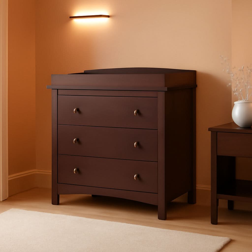 Noah 3 Drawer Dresser With Changing Top Espresso Finish