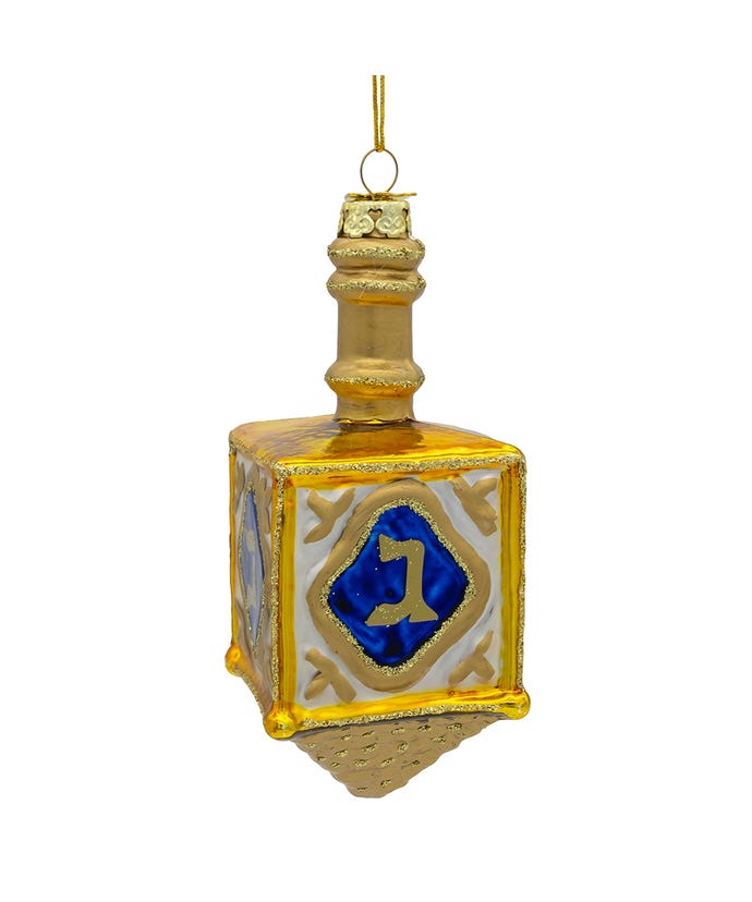 Noble Gems Glass Dreidel Ornament