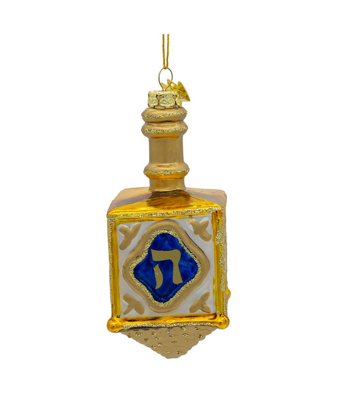 Noble Gems Glass Dreidel Ornament