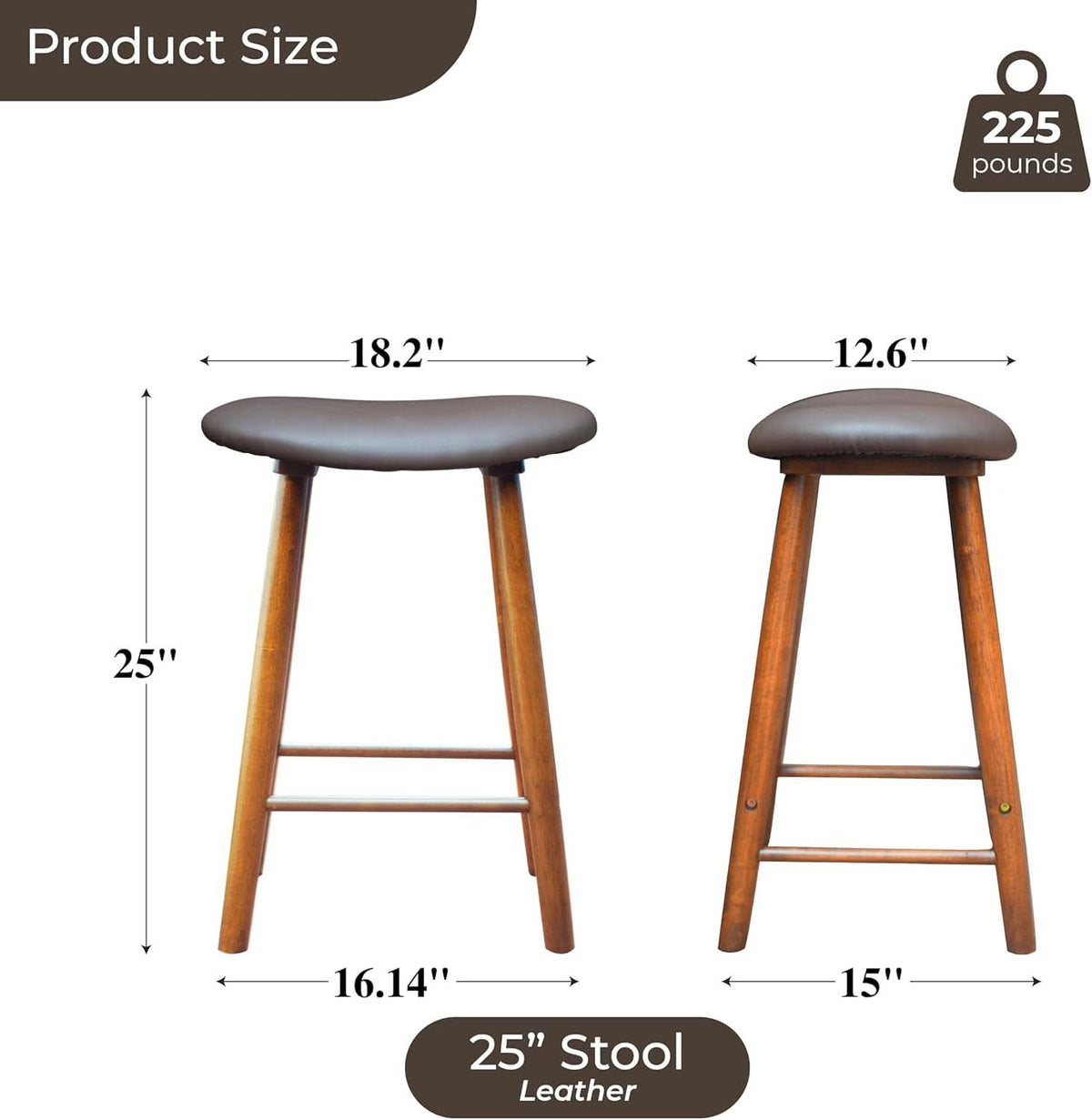 Nora 25 Inch Brown Upholstered Counter Bar Stool Cushion