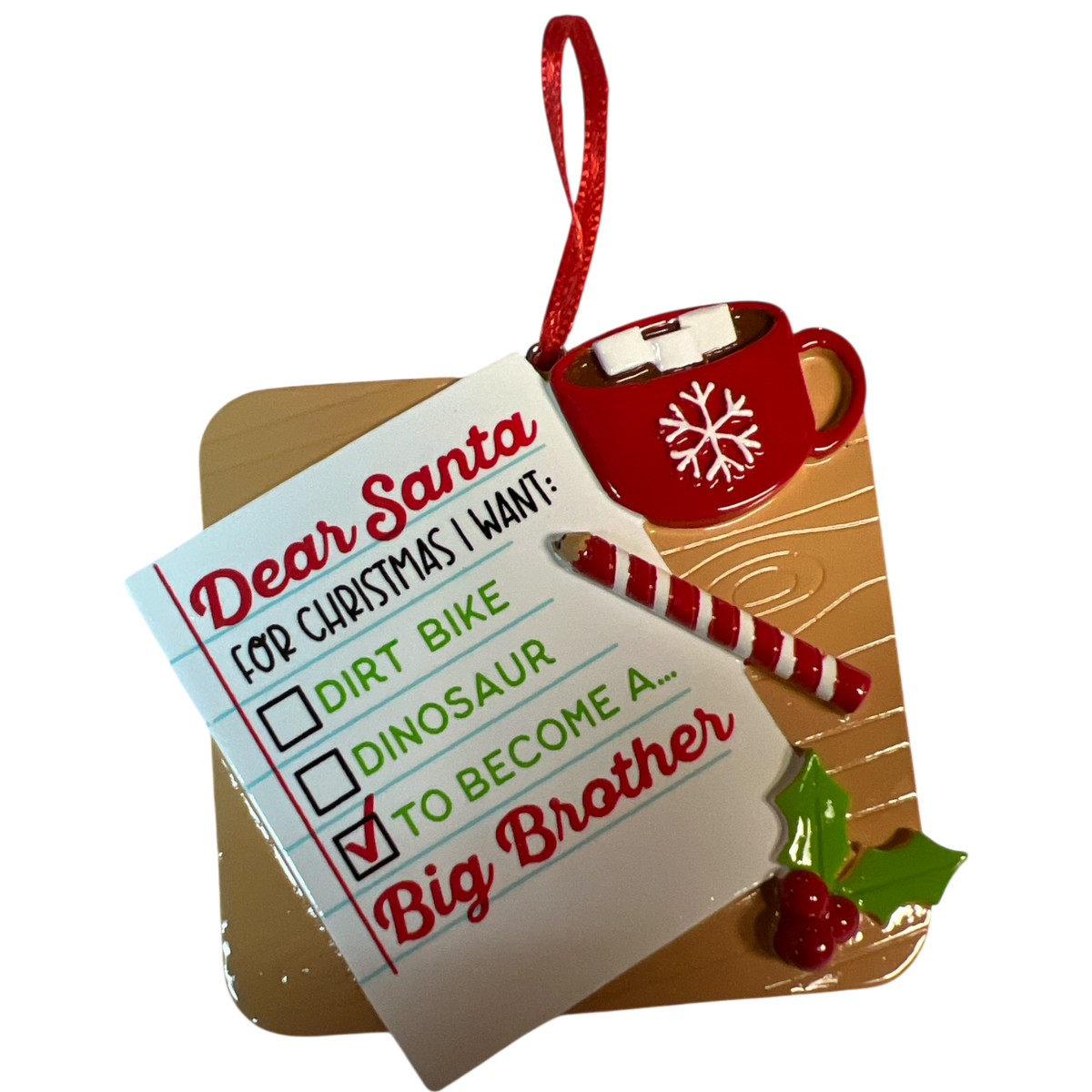 Note to Santa Wishing For Big Brother Ornament