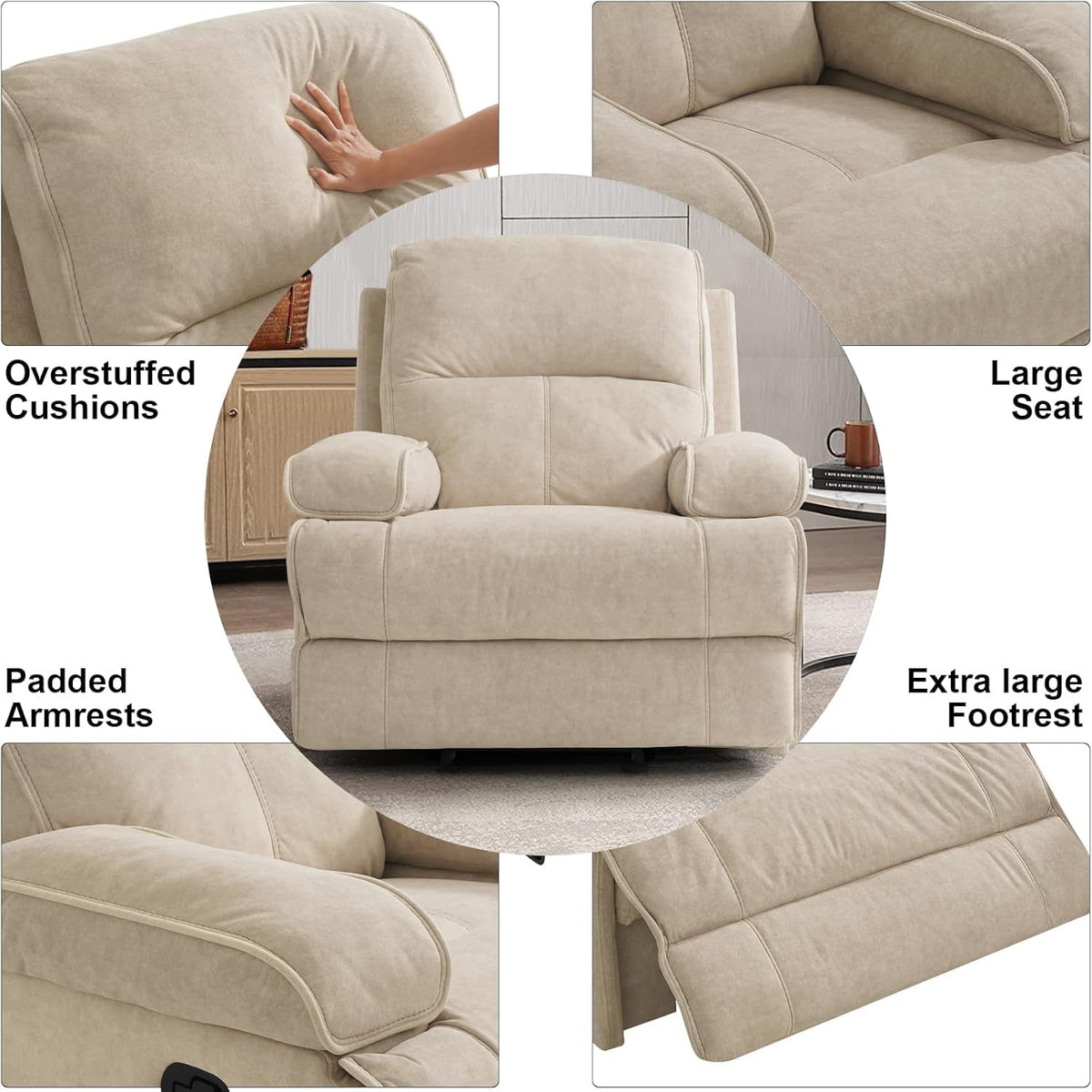 Nursery Rocker Glider Chair With Extra Large Footrest