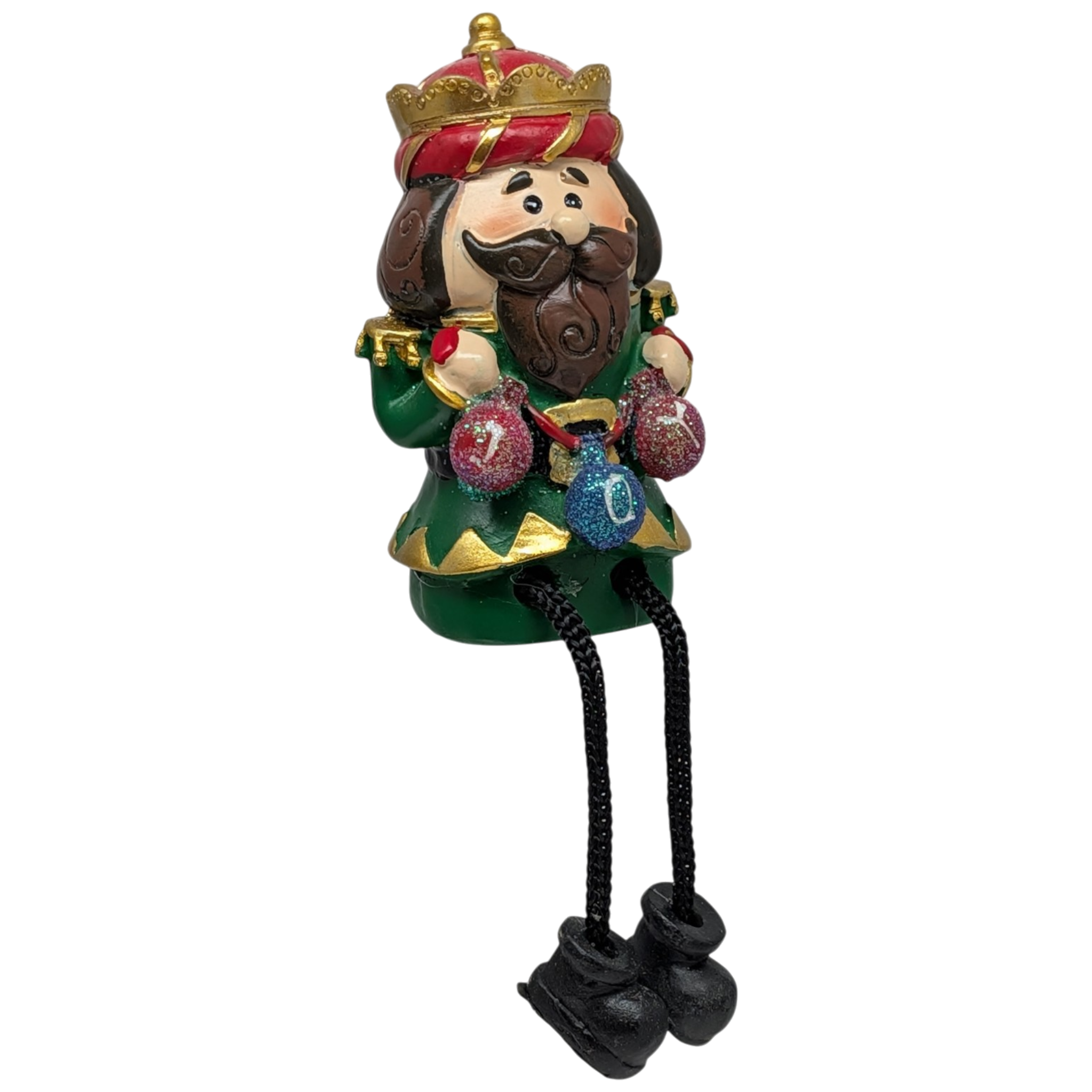 Nutcracker Shelf Sitter with Dangling Leg -