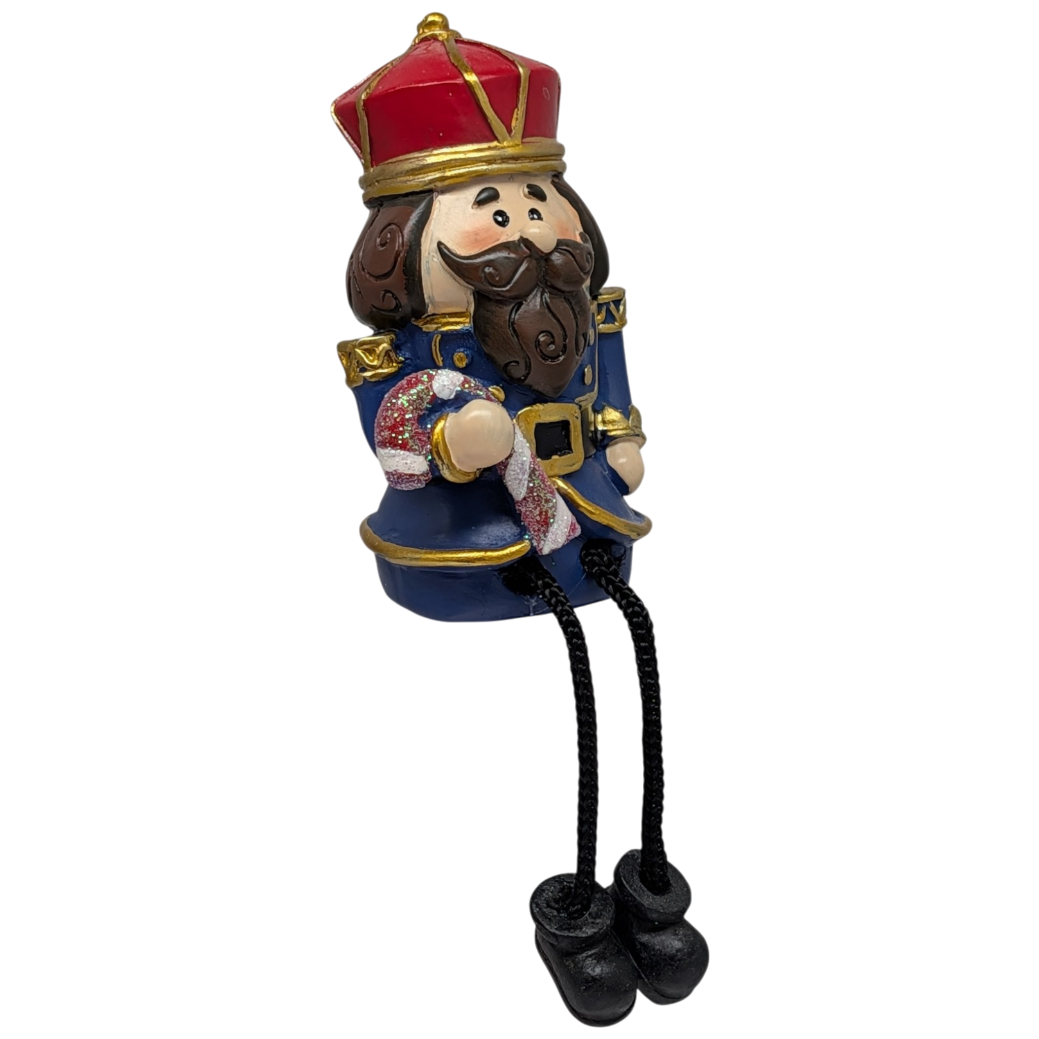 Nutcracker Shelf Sitter with Dangling Leg -