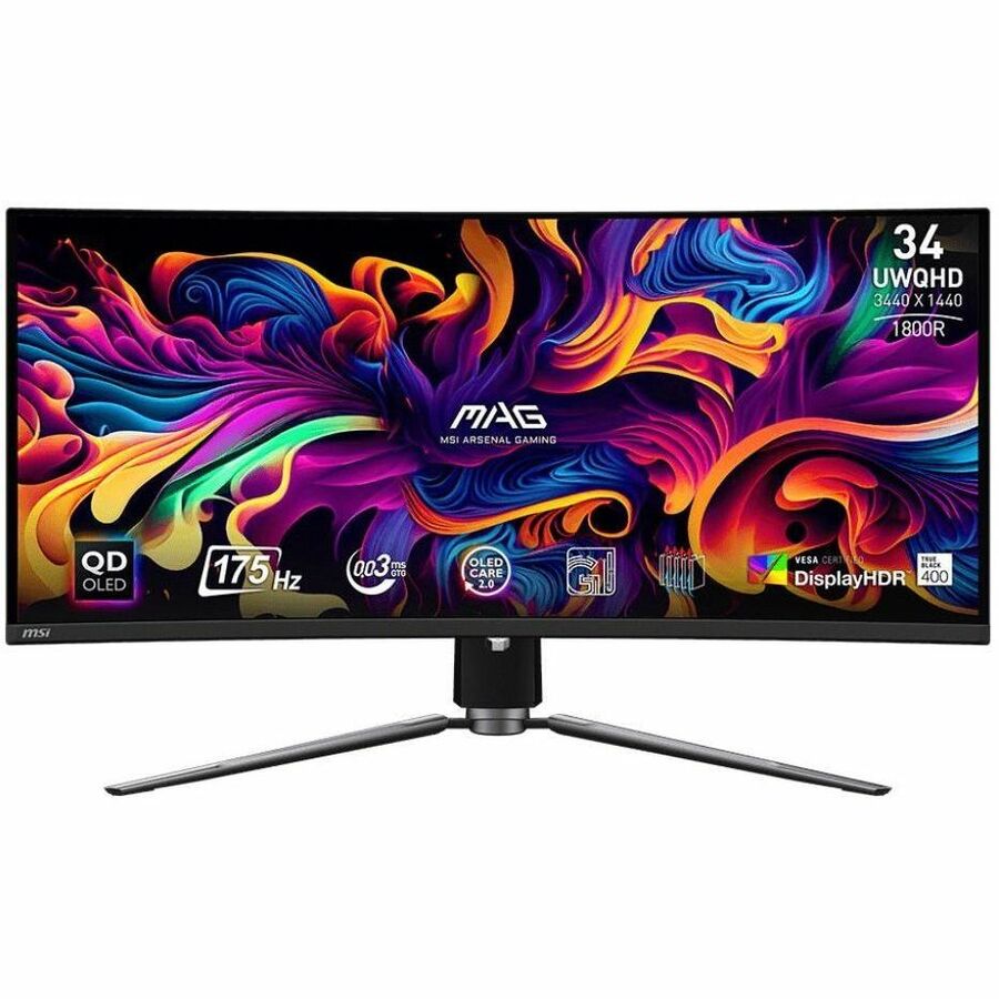 OLED Gaming Monitor - MSI MAG341CQPQDOLED 34 Inch QD-OLED 175Hz Curved Display | TeCiSoft