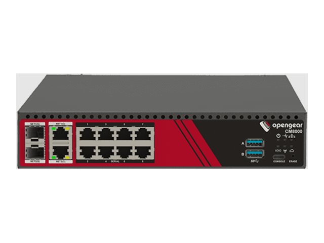 OPENGEAR ARM CM8008 Edge Device with 8x RS232, 2x 1GbE/SFP, 2x USB 3.0